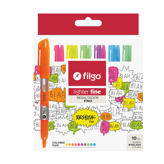 Destacador Lighter Fine Estuche 10 Flúo